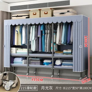 Tủ Có bánh xe 180cm khép kín Tủ quần áo gấp gọn bảo quản quần áo thay đồ Tủ phòng ngủ phòng khách Tủ Đồ Nội Thất Gia Đình - Hình 4