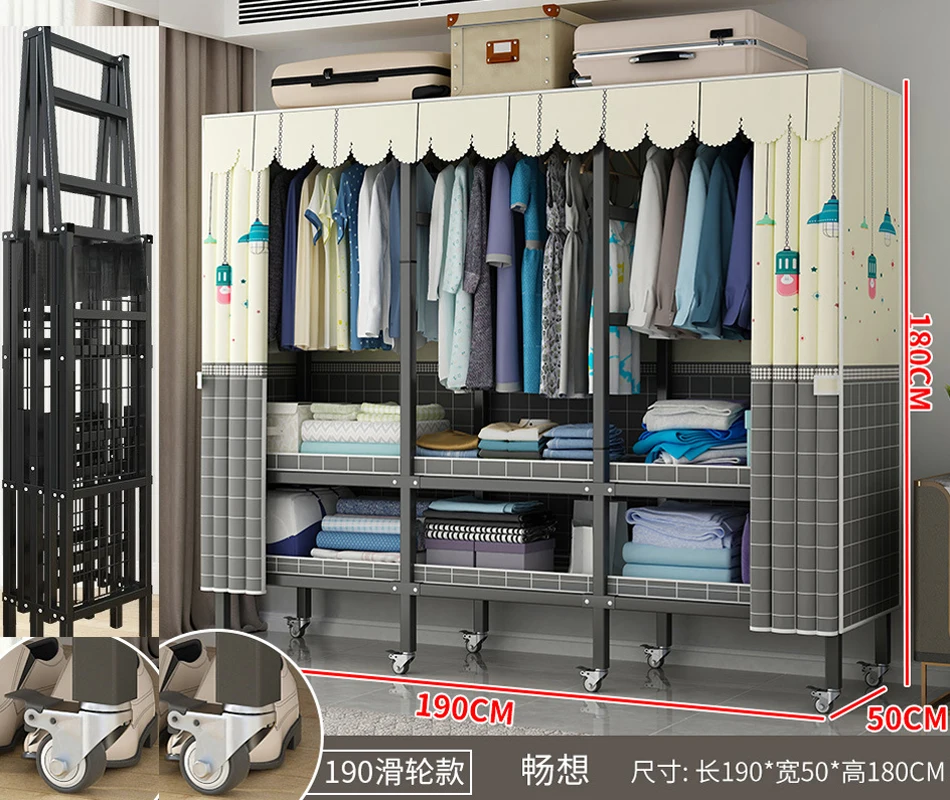 Tủ Có bánh xe 180cm khép kín Tủ quần áo gấp gọn bảo quản quần áo thay đồ Tủ phòng ngủ phòng khách Tủ Đồ Nội Thất Gia Đình Tủ Có bánh xe 180cm khép kín Tủ quần áo gấp gọn bảo quản quần áo thay đồ Tủ phòng ngủ phòng khách Tủ Đồ Nội Thất Gia Đình