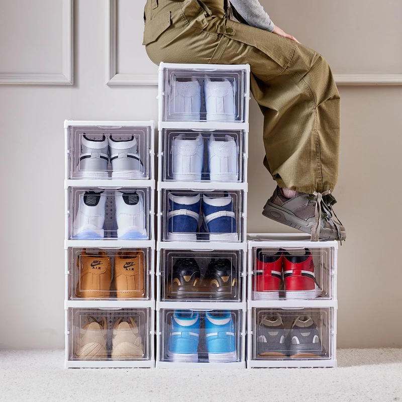 Tủ Có Thể Gập Lại 3/6 Tầng Hộp Đựng Giày Trong Suốt Giày Sneaker Đựng Giày Hộp Xếp Chồng Chống Bụi Cao-Top Tủ Giày Kệ - Hình 3 Tủ Có Thể Gập Lại 3/6 Tầng Hộp Đựng Giày Trong Suốt Giày Sneaker Đựng Giày Hộp Xếp Chồng Chống Bụi Cao-Top Tủ Giày Kệ - Hình 3
