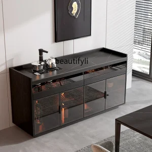 Tủ Đa Năng Đá Tủ Tự Động Cho Ăn Dưới Xô Tủ Rượu Kính Tủ Đựng Đồ Tường Phòng Khách - Hình 4