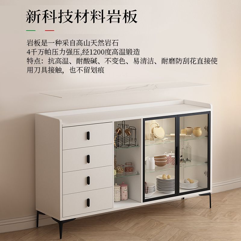 Tủ đá phiến tủ chè hiện đại đơn giản đẹp màu kem sang trọng tủ bát 1 vách ngăn cửa kính - Hình 3 Tủ đá phiến tủ chè hiện đại đơn giản đẹp màu kem sang trọng tủ bát 1 vách ngăn cửa kính - Hình 3