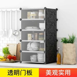 Tủ để đồ bộ đồ ăn tủ tủ bếp đơn giản đặt bát nhà kết hợp đa chức năng tủ giá tủ để đồ - Hình 2