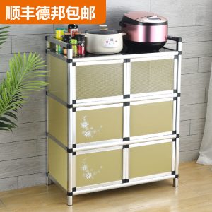 Tủ để đồ nhà bếp có cửa tủ giá tủ bếp hợp kim nhôm để đồ hộ gia đình đơn giản để đồ hệ thống sưởi tủ bếp - Hình 2