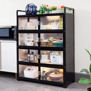 Tủ để đồ nhà bếp giá cao từ sàn đến trần tủ nhiều lớp tủ gia đình có cửa tủ phụ tủ khóa trạm độc lập - Hình 2