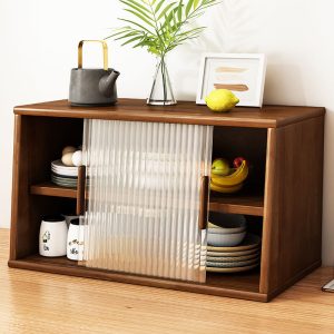 Tủ để đồ tủ búp phê Nhật Bản để bàn tủ bếp tủ để đồ quầy tủ để đồ cà phê gỗ nguyên khối - Hình 2
