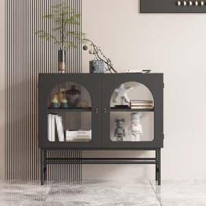 Tủ đẹp sang trọng Tủ búp phê Tủ kính phòng khách sắt rèn hiện đại Tủ trà hiên Tủ để đồ nhà hàng - Hình 2