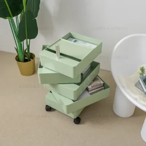Tủ Di Chuyển Được Có Giá Để Đồ Xoay Đầu Giường Tủ Bảo Quản Phòng Khách Nhà Bên Tủ Nhiều Lớp Ăn Nhẹ Tủ Bảo Quản - Hình 3
