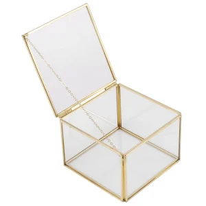 Tủ đồ 2X Vuông Mở Kính Hình Học Vườn Hộp Đựng Trang Sức Gương Trang Sức Hộp Bảo Quản Hoa Vĩnh Cửu Hộp Trang Trí Hàng Thủ Công - Hình 2