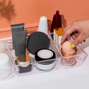 Tủ đồ Bàn trong suốt Hộp acrylic Ngăn kéo Tổ chức Trang sức Trang điểm Sắp xếp cho Tủ quần áo mỹ phẩm Sắp xếp cho những thứ nhỏ nhặt - Hình 3