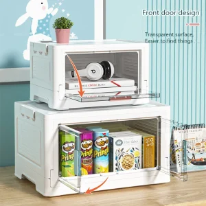 Tủ đồ Cửa Đôi Mở Gấp Hộp Bảo Quản Tủ Trong Suốt Nhà Có Nắp Bánh Xe Xếp Chồng Tủ Quần Áo Tổ Chức Hộp Đựng Hộp Bảo Quản
