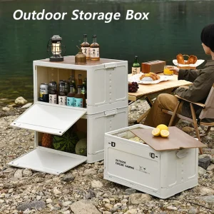 Tủ đồ Mới Cắm Trại Ngoài Trời Gấp Hộp Bảo Quản Mở Sang Một Bên Protable Du Lịch Ngoài Trời Dã Ngoại Hộp Bảo Quản Cốp Xe Ô Tô Hộp Phân Loại - Hình 2