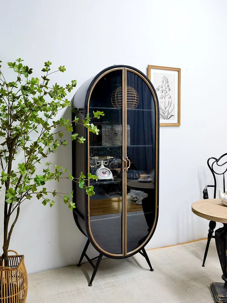 Tủ đồ Mỹ Vintage Đôi Mở Cửa Kính Tủ Trưng Bày Vòm Sắt Nghệ Thuật Tủ Sách Pháp Tủ Rượu Phòng Khách - Hình 3 Tủ đồ Mỹ Vintage Đôi Mở Cửa Kính Tủ Trưng Bày Vòm Sắt Nghệ Thuật Tủ Sách Pháp Tủ Rượu Phòng Khách - Hình 3