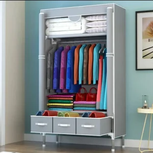 Tủ đồ Vải Không Dệt Tủ Quần Áo Cà Phê Vải Tủ Quần Áo Gấp Di Động Chống Bụi Chống Nước Tủ Bảo Quản Phòng Ngủ Nội Thất Gia Đình - Hình 2