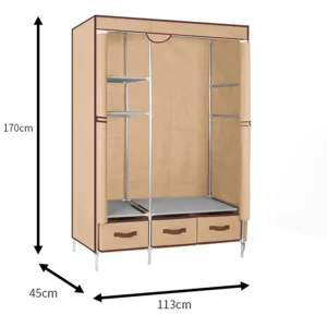 Tủ đồ Vải Không Dệt Tủ Quần Áo Cà Phê Vải Tủ Quần Áo Gấp Di Động Chống Bụi Chống Nước Tủ Bảo Quản Phòng Ngủ Nội Thất Gia Đình - Hình 4