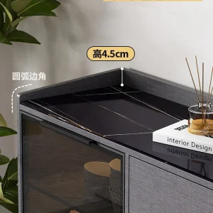 Tủ đựng đồ hiện đại, đơn giản và được tích hợp vào tường. Tủ đựng đồ phòng khách nhẹ nhàng, sang trọng. - Hình 3