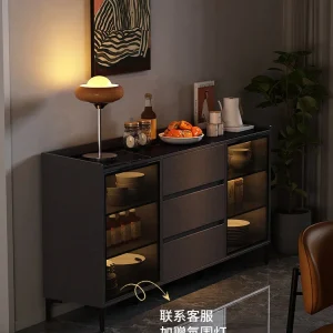 Tủ đựng đồ hiện đại, đơn giản và được tích hợp vào tường. Tủ đựng đồ phòng khách nhẹ nhàng, sang trọng. - Hình 4