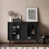 Tủ Entryways Phòng Khách Tủ Áo Đen Sang Trọng Vanity Phòng Khách Tủ Di Động phong cách Châu Âu Cajoneras Nội Thất Gia Đình