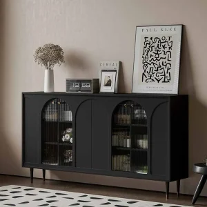 Tủ Entryways Phòng Khách Tủ Áo Đen Sang Trọng Vanity Phòng Khách Tủ Di Động phong cách Châu Âu Cajoneras Nội Thất Gia Đình - Hình 2
