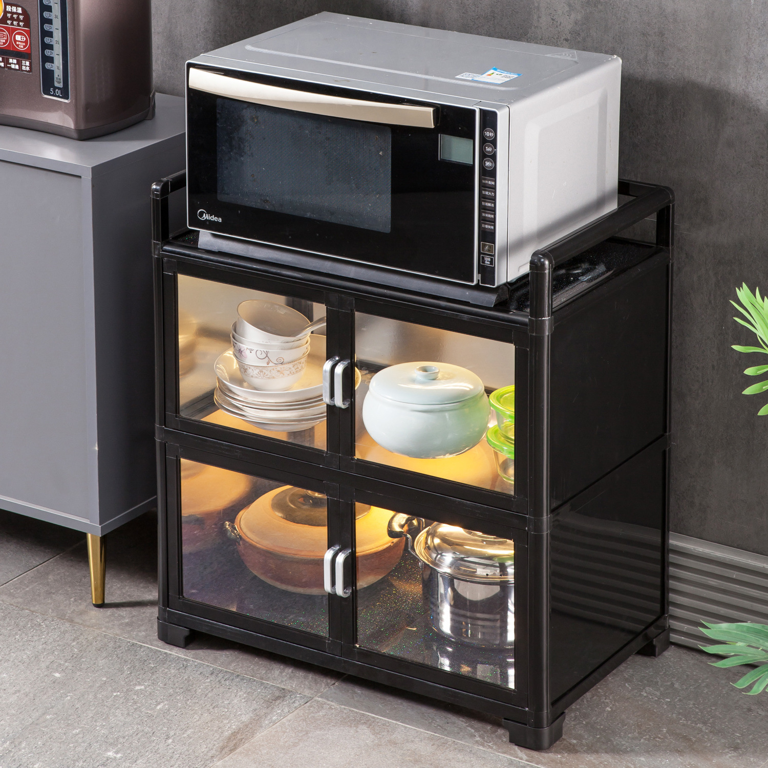 Tủ Giá bếp cao từ trần đến sàn Tủ ăn nhiều tầng Tủ đa chức năng Tủ đựng bát đĩa Tủ đựng nồi - Hình 3 Tủ Giá bếp cao từ trần đến sàn Tủ ăn nhiều tầng Tủ đa chức năng Tủ đựng bát đĩa Tủ đựng nồi - Hình 3
