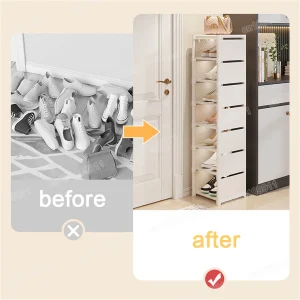 Tủ Giá Để Giày Sắp Xếp Gấp 4-8 Lớp Góc Tường Có Giá Để Đồ Tiết Kiệm Không Gian Giá Để Giày Cho Tủ Quần Áo - Hình 4