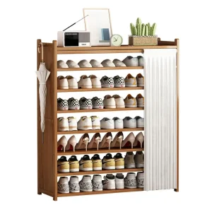 Tủ Giày Chống Bụi Dung Tích Lớn Dễ Dàng Lắp Đặt Móc Bên Dày Rèm Gấp Tự Do Phyllostachys Pubescens - Hình 4
