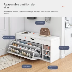 Tủ Giày Có Giá Để Đồ Lối Vào Thay Phân Hộ Gia Đình Tủ Nhiều Lớp Băng Ghế Dự Bị phong cách Châu Âu 42x20x110cm - Hình 4