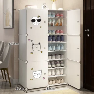 Tủ Giày Nhựa Trượt Tường Nhà Tổ Chức Tủ Quần Áo Di Động Tường Phòng Khách Cửa Gác Estanteria Đồ Nội Thất Tiết Kiệm Không Gian - Hình 3