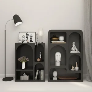 Tủ hang đen, kệ sách nhỏ ốp tường, kệ sách phong cách kem phong cách Châu Âu, Tủ phòng khách, Tủ trưng bày - Hình 2