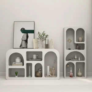 Tủ hang đen, kệ sách nhỏ ốp tường, kệ sách phong cách kem phong cách Châu Âu, Tủ phòng khách, Tủ trưng bày