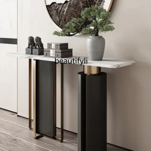 Tủ Hiện Đại Bảng Điều Khiển Bàn Tường Siêu Hẹp Sang Trọng Lối Vào Tủ Phòng Khách Một Bàn Dài Hẹp Lối Vào Nhìn Từ Bên - Hình 2