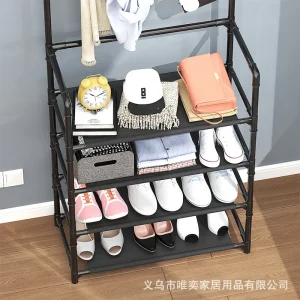 Tủ Hộ Gia Đình Lắp Đặt Đơn Giản Đa Năng Giày Và Mũ 1 Tầng Chống Bụi Nhiều Lớp Bảo Quản Giá Treo Áo - Hình 4