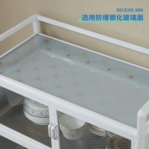 Tủ hợp kim nhôm cho thuê phòng bếp đơn giản giá tủ để đồ tủ búp phê gia đình bằng thép không gỉ dày tủ - Hình 3