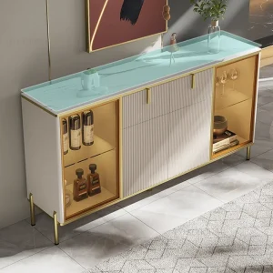 Tủ Italy Kính Cường Lực Phòng Khách Tủ Nhà Bảo Quản Tủ Đồ Nội Thất Phòng Khách Cao Cấp Căn Hộ Nhỏ Tủ Bảo Quản - Hình 3