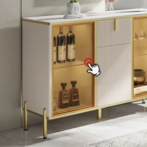 Tủ Italy Kính Cường Lực Phòng Khách Tủ Nhà Bảo Quản Tủ Đồ Nội Thất Phòng Khách Cao Cấp Căn Hộ Nhỏ Tủ Bảo Quản - Hình 4