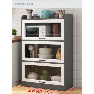 Tủ Kệ bếp có cửa Tủ âm tường cao từ trần đến sàn phòng khách chung cư nhỏ Tủ rượu Tủ đựng đồ Tủ locker kính - Hình 3