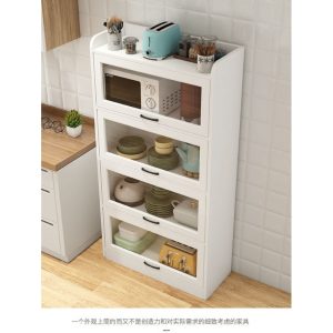 Tủ Kệ bếp có cửa Tủ âm tường cao từ trần đến sàn phòng khách chung cư nhỏ Tủ rượu Tủ đựng đồ Tủ locker kính - Hình 4