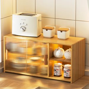 Tủ Kiểu Nhật Bản Để Bàn Tủ Bếp Tủ Bảo Quản Mặt Bàn Cửa Kính Tủ Giá Cà Phê Bảo Quản Tủ Bộ Trà - Hình 3
