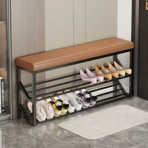 Tủ Kim Loại Sang Trọng Giày phong cách Châu Âu Quần Áo Bàn Ẩn Giày Thể Hiện Ghế Ăn Tủ Băng Ghế Dự Bị Archivadores Nội Thất Gia Đình - Hình 2