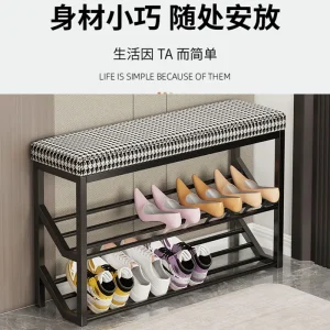 Tủ Kim Loại Sang Trọng Giày phong cách Châu Âu Quần Áo Bàn Ẩn Giày Thể Hiện Ghế Ăn Tủ Băng Ghế Dự Bị Archivadores Nội Thất Gia Đình - Hình 3