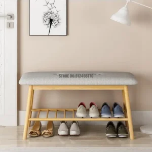 Tủ Lối vào phong cách Châu Âu với giày thay đổi hộ gia đình lối vào nhỏ phân giày lối vào Tủ giày ngồi hiên móc treo quần áo - Hình 2