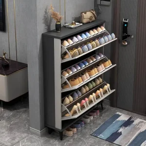 Tủ Màu Xám Tủ Giày Gỗ Phòng Ngủ Di Động Tiết Kiệm Không Gian Tối Giản Tủ Giày phong cách Châu Âu Đơn Giản Muebles Hogar Nội Thất Ban Công - Hình 2