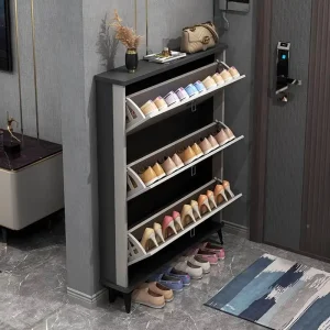 Tủ Màu Xám Tủ Giày Gỗ Phòng Ngủ Di Động Tiết Kiệm Không Gian Tối Giản Tủ Giày phong cách Châu Âu Đơn Giản Muebles Hogar Nội Thất Ban Công - Hình 3