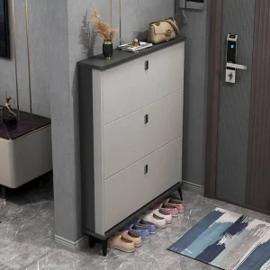 Tủ Màu Xám Tủ Giày Gỗ Phòng Ngủ Di Động Tiết Kiệm Không Gian Tối Giản Tủ Giày phong cách Châu Âu Đơn Giản Muebles Hogar Nội Thất Ban Công