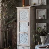 Tủ Mỹ retro gỗ nguyên khối khắc cũ phòng khách hiên trang trí Tủ phòng ngủ Tủ khóa