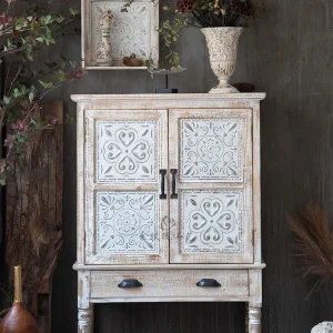 Tủ Mỹ retro gỗ nguyên khối khắc cũ phòng khách hiên trang trí Tủ phòng ngủ Tủ khóa - Hình 2