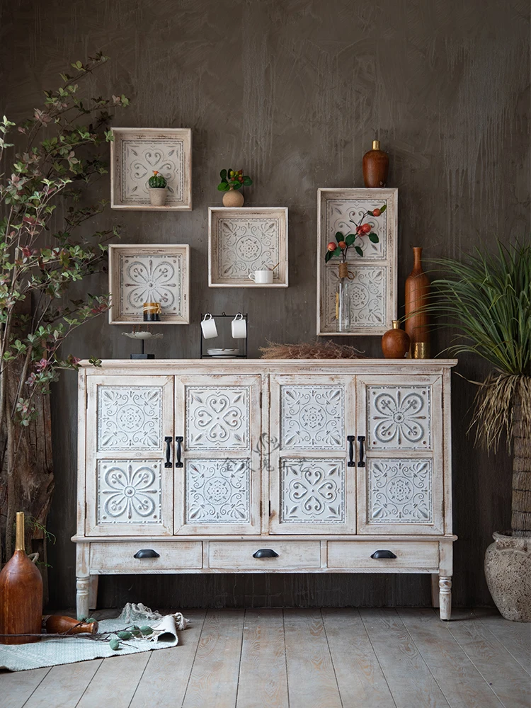 Tủ Mỹ retro gỗ nguyên khối khắc cũ phòng khách hiên trang trí Tủ phòng ngủ Tủ khóa - Hình 4 Tủ Mỹ retro gỗ nguyên khối khắc cũ phòng khách hiên trang trí Tủ phòng ngủ Tủ khóa - Hình 4