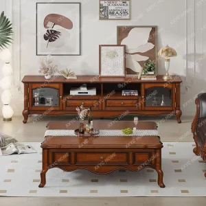 Tủ Mỹ Tủ Tivi Gỗ Chắc Chắn Bàn Tivi Giá Treo Tivi Retro Nước Phòng Khách Cổ Điển Đồ Nội Thất Mỹ - Hình 2
