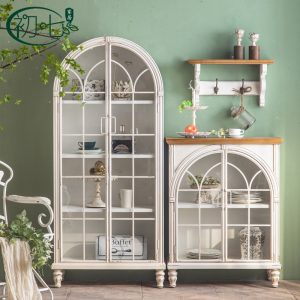 Tủ Nhà bếp kiểu Pháp Tủ đựng chè Tủ trưng bày văn phòng Tủ rượu phòng khách lối vào sảnh Tủ giày nhỏ - Hình 2