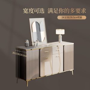 Tủ Nhẹ sang trọng phiến đá Tủ búp phê cao cấp phòng khách áp sát tường tích hợp Tủ đựng đồ hiện đại Tủ chè hậu Tủ - Hình 2