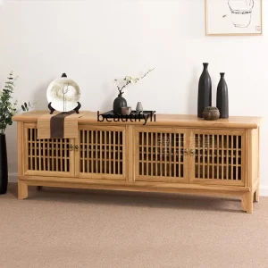 Tủ Old Elm Tủ Tivi Đăng Nhập Lối Vào Tủ Phòng Khách Hiện Đại Phong Cách Trung Hoa Tủ Thấp Lược Đánh Giày Tầng - Hình 3